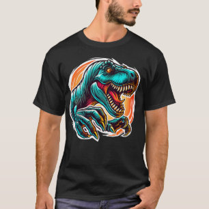 T-shirt Attaque de dinosaure épique préhistorique T-Rex