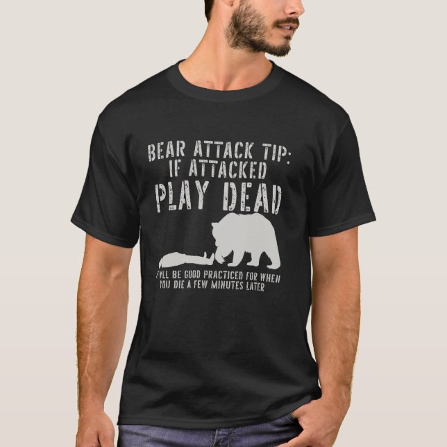 T-shirt Attaque de l'ours Survie Humour Wilderness Camping (Devant)
