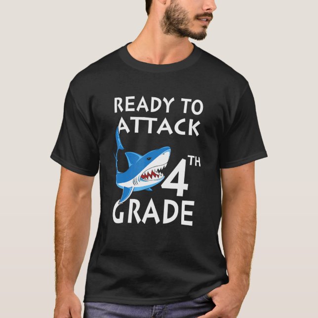 T-shirt Attaque de requin Prêt à attaquer 4e (Devant)