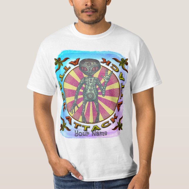 T-Shirt Attaque de Robot Alien (Devant)