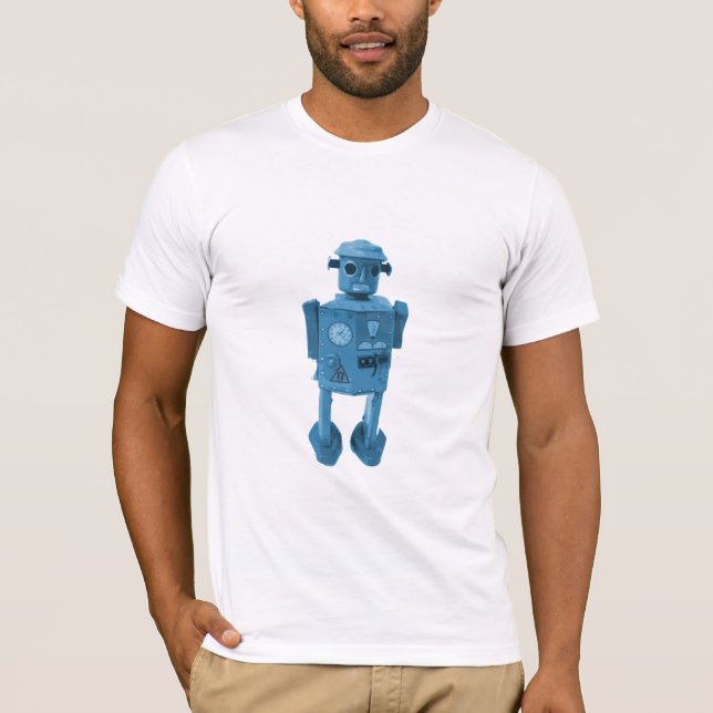 T-shirt Attaque de robot ! Robot atomique bleu d'âge (Devant)