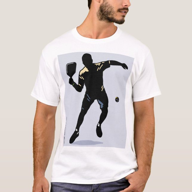 T-SHIRT ATTAQUE DE SILHOUETTE DE PICKLEBALL (Devant)