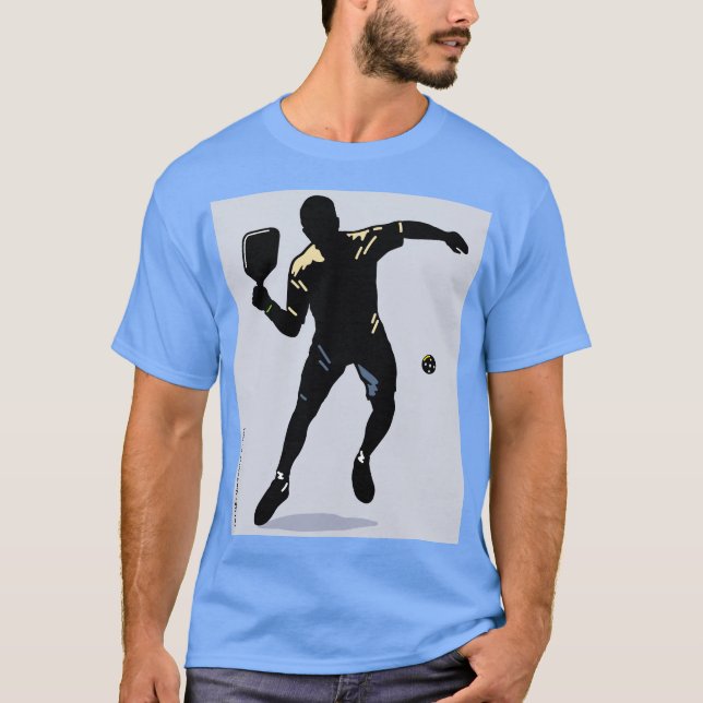 T-SHIRT ATTAQUE DE SILHOUETTE DE PICKLEBALL (Devant)