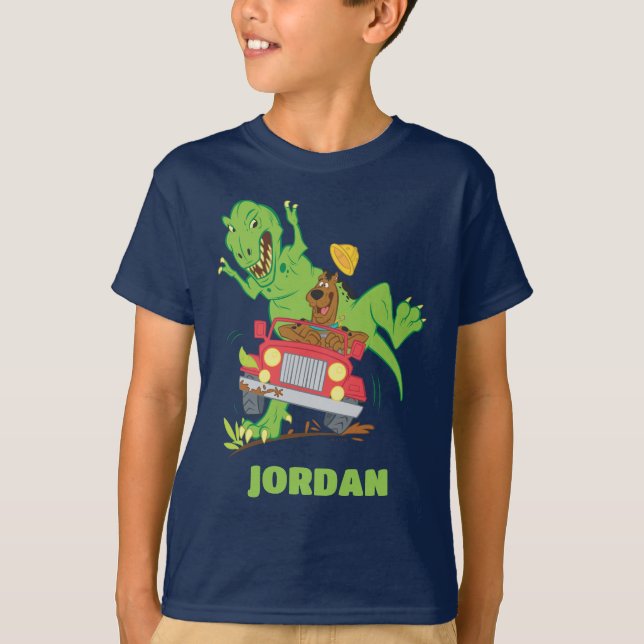 T-shirt Attaque de T-Rex par Scooby-Doo (Devant)