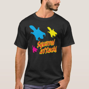 T-shirt Attaque d'écureuil ! (texte rouge/jaune)