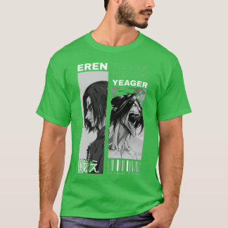 T-shirt Attaque des titans eren yeager les deux formes