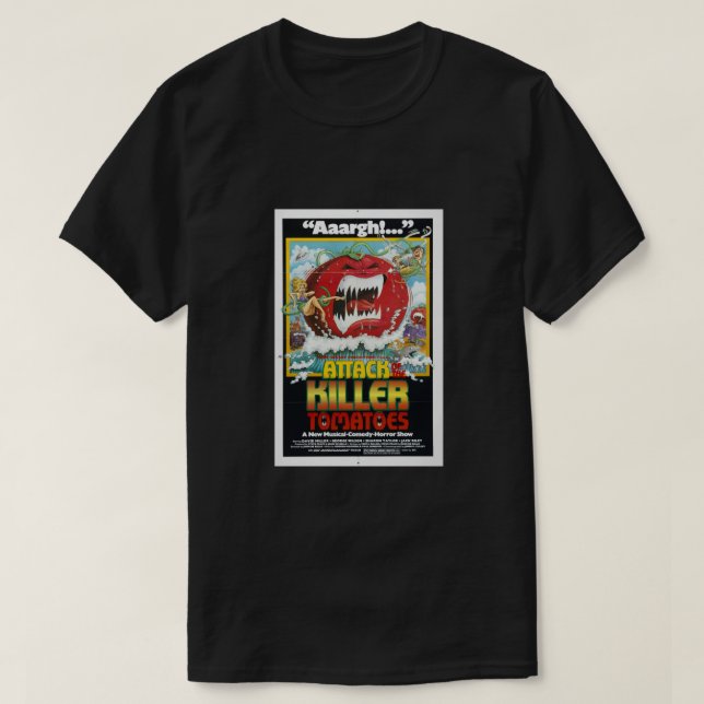 T-shirt Attaque des tomates tueuses. Classique  (Design devant)
