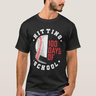 T-shirt Atteindre 100 Jours De Baseball À L'École