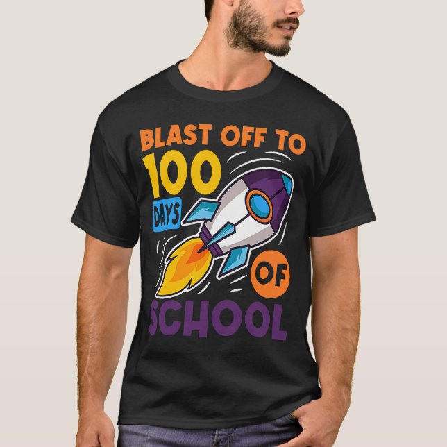 T-shirt Atteindre 100 jours de voyage dans l'espace extra- (Devant)