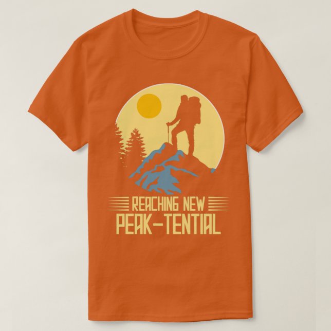 T-shirt Atteindre une nouvelle Escalade rocheuse péaktenti (Design devant)