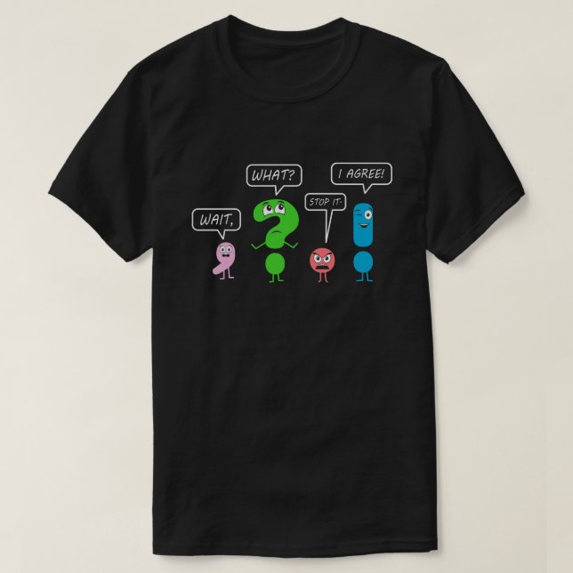 T-shirt Attendre Ce Drôle Cadeau Enseignant Ponctuation (Design devant)