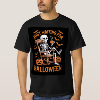 T-shirt Attendre Halloween Squelette Saison Squelette