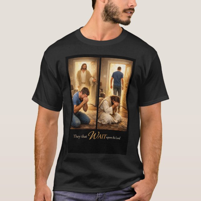 T-shirt Attendre sur le Seigneur (Devant)