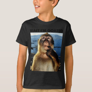 T-shirt Attends je suis Goated Y2k drôle singe pensif Meme