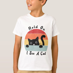 T-shirt Attends Je Vois Un Chat, Un Amoureux des chats Drô