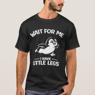 T-shirt Attends-Moi J'ai Des Petites Pattes Manchot Blanc