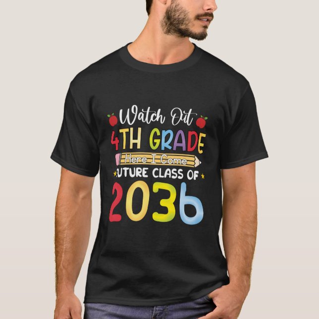 T-shirt Attention 4e année, j'arrive ! Future promotion 20 (Devant)