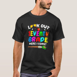 T-shirt Attention 7e année Mignon Graphique de rentrée sco