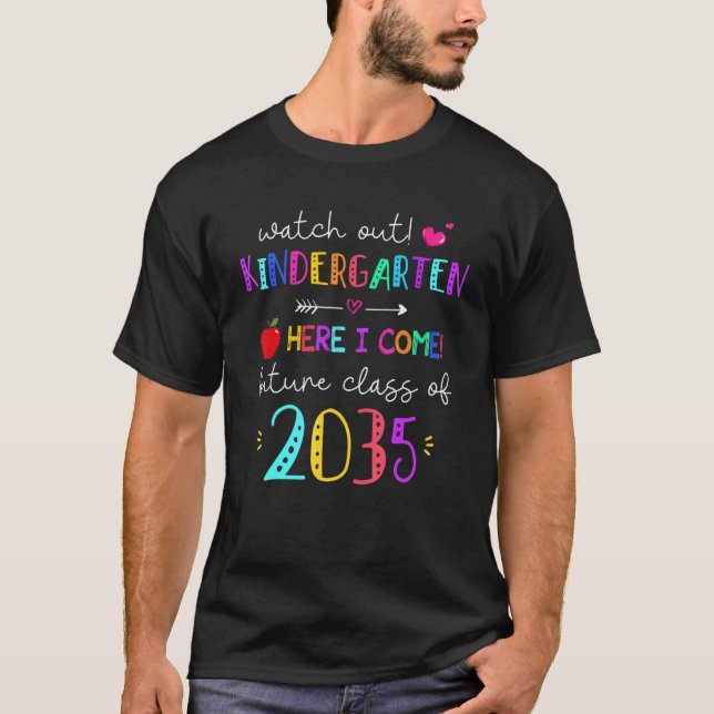 T-shirt Attention À La Maternelle Future Classe De 2035 Cr (Devant)