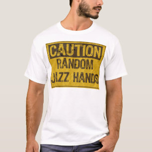 T-shirt Attention ANCIEN Signe - Mains Jazz Jaune/Noir