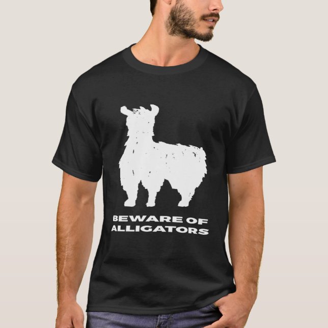 T-shirt Attention aux alligators Llama (Devant)