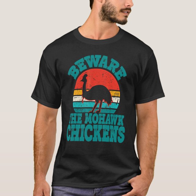 T-shirt Attention Aux Poules Mohawk Cool Cassowary (Devant)