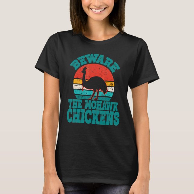 T-shirt Attention Aux Poules Mohawk Cool Cassowary (Devant)