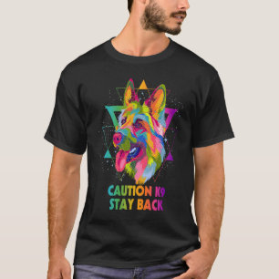T-shirt Attention chien K9 restez en arrière Berger allema