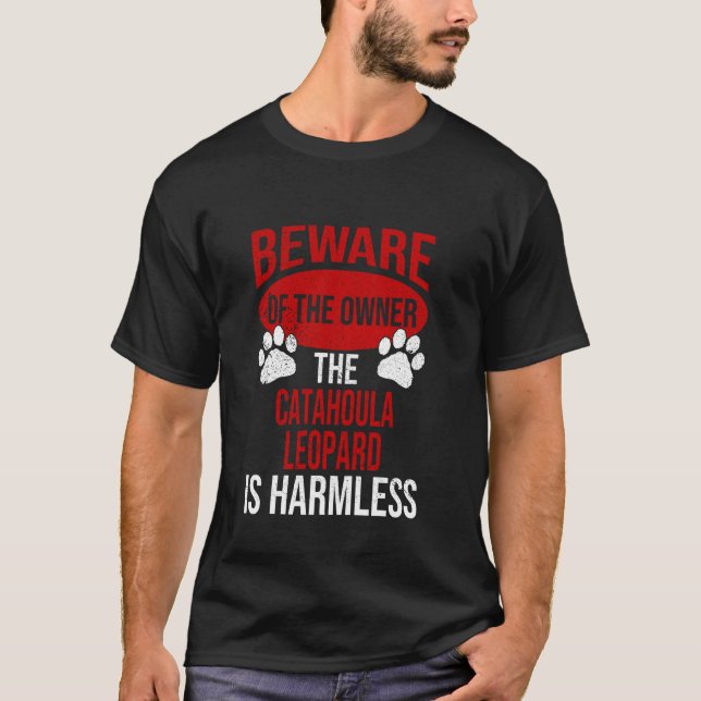 T-shirt Attention - Chien Papa Chien Maman Catahoula Leopa (Devant)