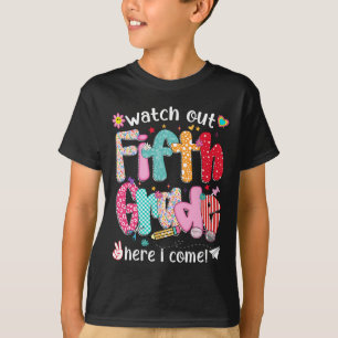 T-shirt Attention cinquième année me voici Retour à l'écol