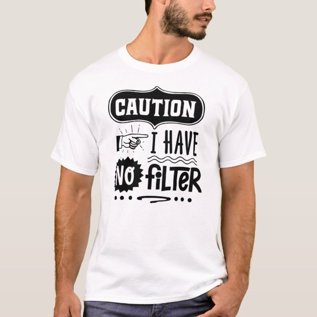 T-shirt Attention : Conception de l'Humour gras "Pas de fi (Devant)