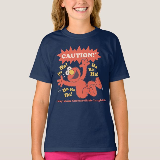 T-shirt Attention Elmo qui rit à l'approche (Devant)