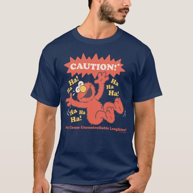 T-shirt Attention Elmo qui rit à l'approche (Devant)