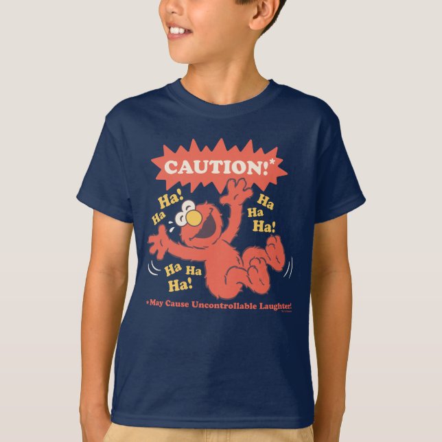 T-shirt Attention Elmo qui rit à l'approche (Devant)
