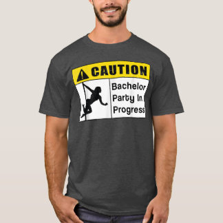 T-shirt Attention enterrement de vie de garçon en cours Ma