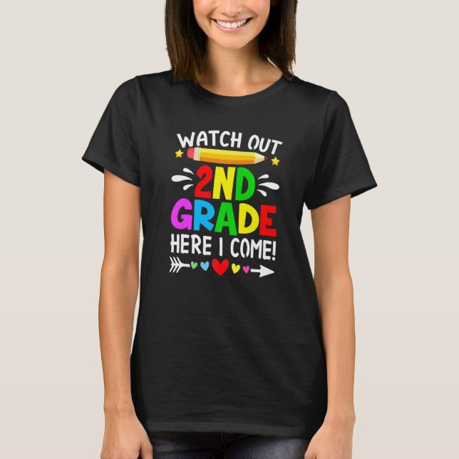 T-shirt Attention Étudiants de 2e année Enseignant Je vien (Devant)