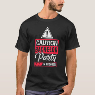 T-shirt Attention Fête de Célibataire en Cours Drôle