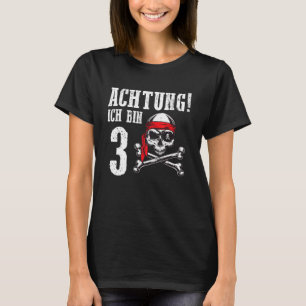 T-shirt Attention J'ai 3 ans Pirate Anniversaire