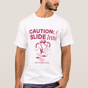 T-shirt Attention : Je glisse dans une assiette semblable