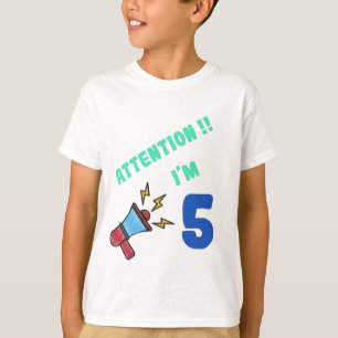 T-shirt Attention, je suis 5-shirt pour les enfants de 5 a