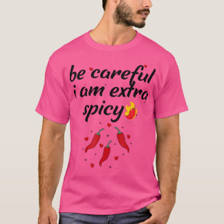 T-shirt Attention JE Suis Piment Extra Fort Blague Drôle S
