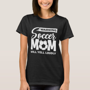 T-shirt Attention Maman De Football Va hurler Fort