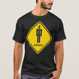 T-shirt Attention Nerds Geek Nerd Gamer Linu Signal d'atte