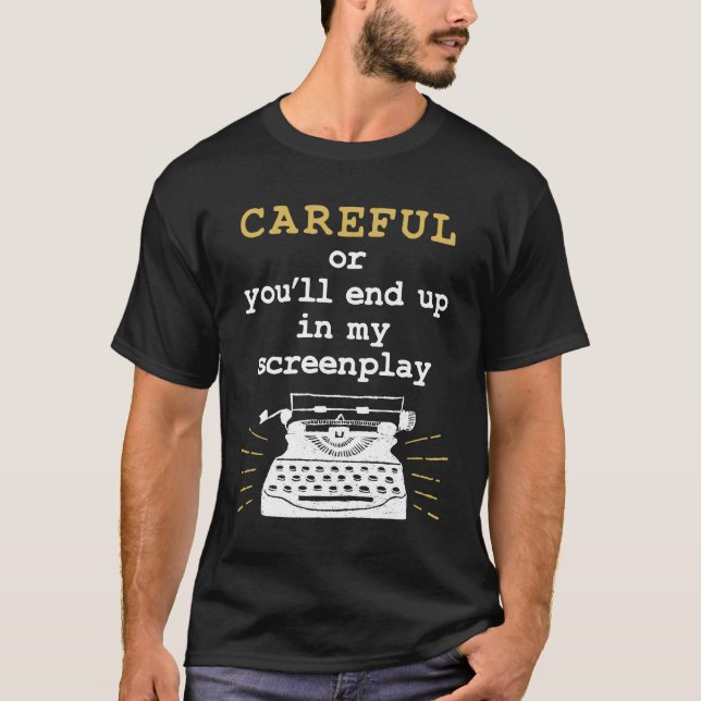 T-shirt Attention Ou Vous Finirez Dans Mon Écran (Devant)