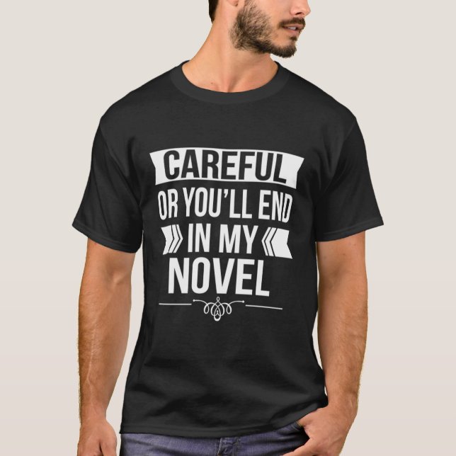 T-shirt Attention Ou Vous Finirez Dans Mon Novel Long Slee (Devant)