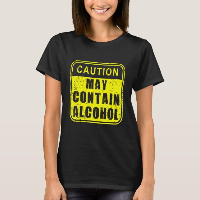 T-shirt Attention Peut Contenir De L'Alcool Joueur De Jeu  (Devant)
