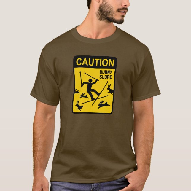 T-shirt ATTENTION : Piste pour débutants - Panneau d'avert (Devant)