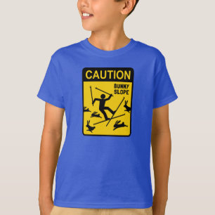 T-shirt ATTENTION : Piste pour débutants - Panneau d'avert