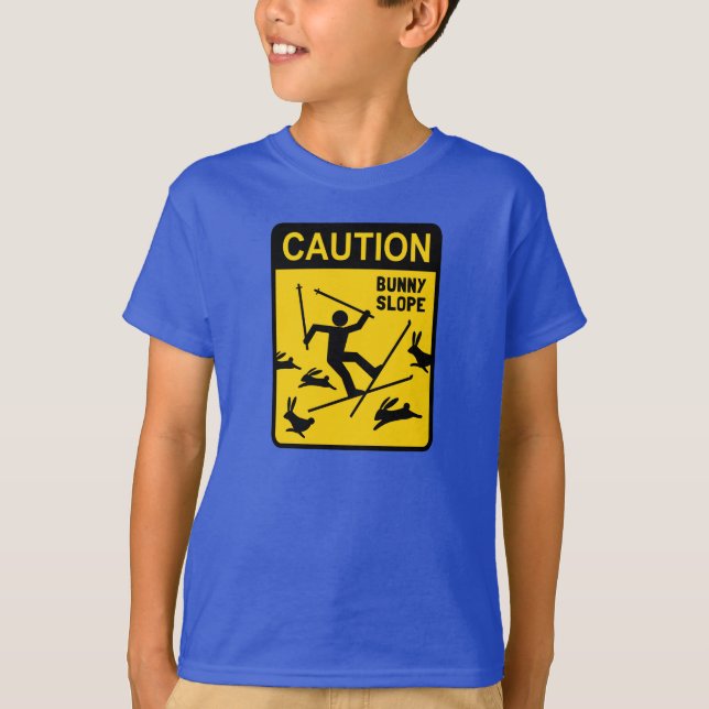 T-shirt ATTENTION : Piste pour débutants - Panneau d'avert (Devant)