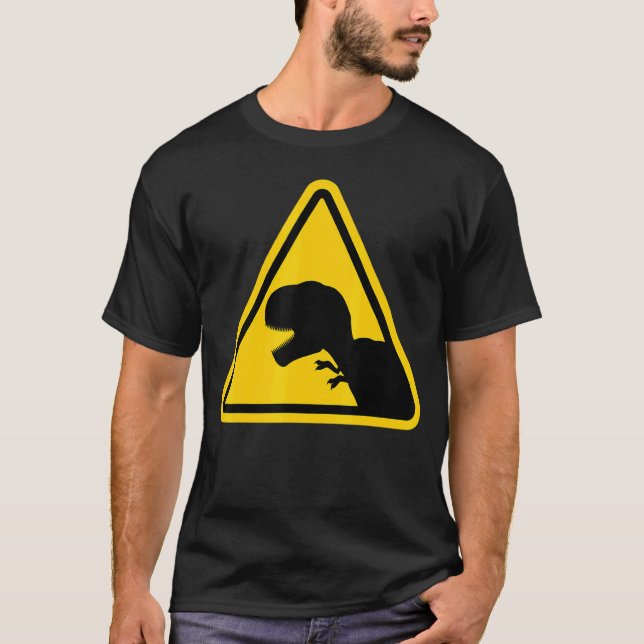 T-shirt Attention Rex Dinosaur Reptile Danger Dino Zone (Devant)